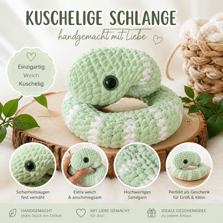 Kuschelige Schlange – handgemacht mit Liebe